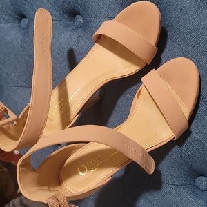 Nude color strap heels Size 6